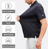 Esabel.C Jacquard Golf Shirts for Men Moisture Wicking Short Sleeve Performance Dry Fit Active Mens Polo Shirts