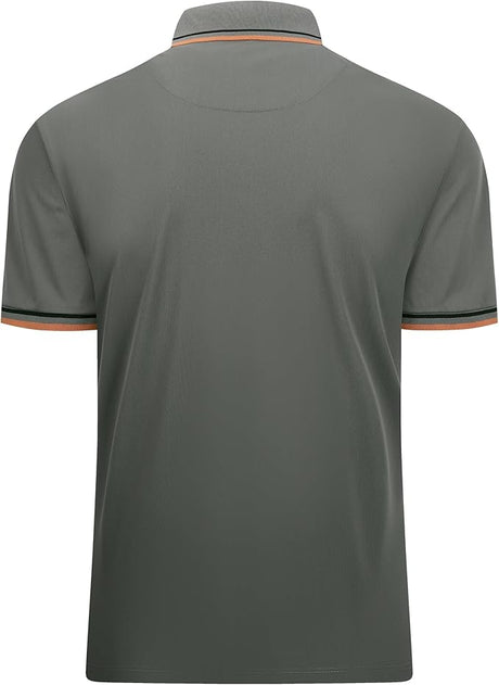 Esabel.C Jacquard Golf Shirts for Men Moisture Wicking Short Sleeve Performance Dry Fit Active Mens Polo Shirts