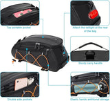 MOSISO Bike Rack Bag with 2 Removable Panniers, Waterproof Bike Trunk Cooler Storage Handbag Insulated Bicycle Rear Seat Pouch, Bicycle Storage Saddle Shoulder Bag Cycling Luggage Pouch, Black
