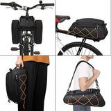 MOSISO Bike Rack Bag with 2 Removable Panniers, Waterproof Bike Trunk Cooler Storage Handbag Insulated Bicycle Rear Seat Pouch, Bicycle Storage Saddle Shoulder Bag Cycling Luggage Pouch, Black