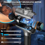 RAEMAO Massage Gun, Handheld Electric Deep Tissue Muscle Massager for Athletes for Pain Relief Attaching 8 Replacement Heads, Percussion Massager with 10 Speeds, Father's Day Gifts, Grey