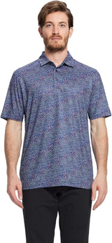 Men's Golf Polo Shirts Short Sleeve Striped Performance Moisture Wicking Dry Fit Golf Shirts for Men