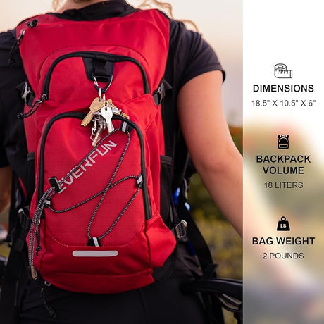 Everfun Hydration Backpack 18L with Water Bladder 2L/3L Hiking Water Backpack Women Men Hydration Pack Insulated Lightweight Day Hydropack with Storage for Hiking, Biking, Running, Festival