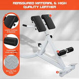 Roman Chair Hyperextension Bench - Adjustable Back Extension Machine for Home Gym, Core & Lower Back Workout, 250lbs Weight Capacity, Heavy Duty Steel Frame