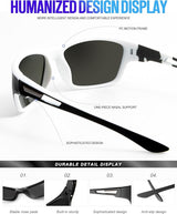 KALIYADI Polarized Sunglasses for Men, Sports Sun Glasses for Driving Cycling Fishing with UV protection
