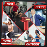 Massage Gun, Small Travel Tool, Massage Gun Deep Tissue,Percussion Handheld Portable Muscle Massager Tool for Full Body Pain Relief, Ideal Gifts for Men, Women(Red)
