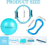 Home Pilates Kit for Women Pilates Equipment Ring and Ball Set Magic Circle Hoop with 5 Resistance Bands Compact Toning Fitness Essentials Starter Set Accessories