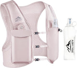 Running Vest for Women Men, USA Original Patent, Adjustable Chest Straps Running Hydration Vest with 500ml Soft Flask, Lightweight Reflective Hydration Backpack for Marathon