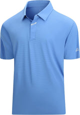 Esabel.C Jacquard Golf Shirts for Men Moisture Wicking Short Sleeve Performance Dry Fit Active Mens Polo Shirts