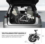 Foldable Electric Bike for Adults, 30+MPH, 48V 20Ah Removable Lithium Battery up to 80Miles, 20" Fat Tire 1000W Peak Motor Dirt Ebike Adult Electric Bicycle for Commute Beach Mountain E Bike