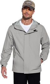 COOFANDY Men's Rain Jacket Waterproof With Hood Lightweight Packable Shell Raincoat Windbreaker For Cycling Golf Travel