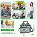 iknoe Large Foldable Cooler Bag, 8.5L Insulated Lunch Bag, Leakproof Lunch Cooler Tote with Multi-Bag Design Suitable for Beach, Picnic and Office Use, Nattier Blue 15-Can