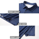 Men's Golf Polo Shirts Short Sleeve Striped Performance Moisture Wicking Dry Fit Golf Shirts for Men