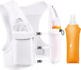 Running Vest for Women Men, USA Original Patent, Adjustable Chest Straps Running Hydration Vest with 500ml Soft Flask, Lightweight Reflective Hydration Backpack for Marathon