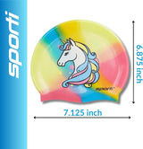Sporti Silicone Swim Cap for Kids, Unisex Youth Swimming Cap, Protection Bathing Caps for Your Children, Aged 2-10