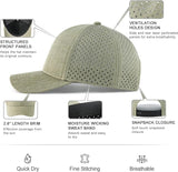 VOBOOM Men Snapback Trucker Hat, Baseball Cap for Breathable Side Laser Cut Holes