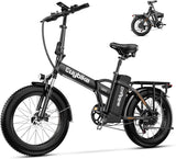 Foldable Electric Bike for Adults, 30+MPH, 48V 20Ah Removable Lithium Battery up to 80Miles, 20" Fat Tire 1000W Peak Motor Dirt Ebike Adult Electric Bicycle for Commute Beach Mountain E Bike