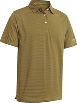 Men's Golf Polo Shirts Short Sleeve Striped Performance Moisture Wicking Dry Fit Golf Shirts for Men