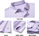 Mens Golf Shirt Moisture Wicking Dry Fit Performance Sport Short Sleeve Striped Golf Polo Shirts for Men