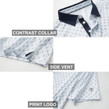 Men's Golf Polo Shirts Short Sleeve Striped Performance Moisture Wicking Dry Fit Golf Shirts for Men