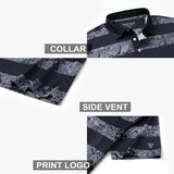 Men's Golf Polo Shirts Short Sleeve Striped Performance Moisture Wicking Dry Fit Golf Shirts for Men