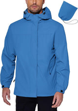COOFANDY Men's Rain Jacket Waterproof With Hood Lightweight Packable Shell Raincoat Windbreaker For Cycling Golf Travel
