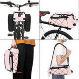MOSISO Bike Rack Bag with 2 Removable Panniers, Waterproof Bike Trunk Cooler Storage Handbag Insulated Bicycle Rear Seat Pouch, Bicycle Storage Saddle Shoulder Bag Cycling Luggage Pouch, Pink