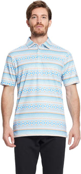 Men's Golf Polo Shirts Short Sleeve Striped Performance Moisture Wicking Dry Fit Golf Shirts for Men