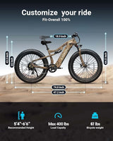 Electric Bike for Adults 1350W Peak, 48V 20AH Battery Ebike, 26" Fat Tire Full Suspension Electric Mountain Bike, 80 Miles Range, 28 MPH, 8 Speed, Torque Sensor, Labrador Pro