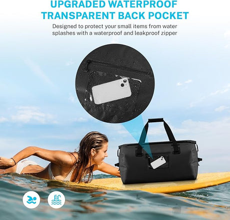 Gonex 40L 60L 80L Extra Large Waterproof Duffle Travel Dry Duffel Bag Heavy Duty Bag with Durable Straps & Handles for Kayaking Paddleboarding Boating Rafting Fishing
