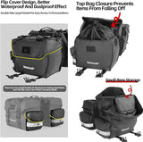 Bike Panniers Bike Bags Waterproof 40L Bicycle Saddle Bags for Rear Rack Luggage Trunk Bag Double Side Pannier Bag with Rain Cover Cycling Accessories, Black-L
