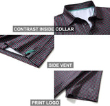 Men's Golf Polo Shirts Short Sleeve Striped Performance Moisture Wicking Dry Fit Golf Shirts for Men