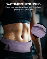 WATERFLY Running Belt Fanny Pack: Slim Waist Bag for Men Women, Workout Fitness Phone Holder for Exercise Marathon Jogging-Purple