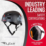 Flybar Bike Helmet- Multi Sport Dual Certified Adjustable Dial, Lightweight Skateboard Helmet, Roller Skating, Pogo, Electric Scooter, Snowboard, Boys and Girls Kids- Adults Helmets