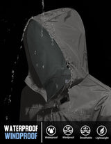COOFANDY Men's Rain Jacket Waterproof With Hood Lightweight Packable Shell Raincoat Windbreaker For Cycling Golf Travel