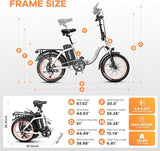 Folding Electric Bike for Adults with Peak 1000W Motor, 48V 20AH Battery up to 30MPH 80 Miles, 20" Fat Tire All Terrain Ebike, Front Suspension 7-Speed Commuter E Bike, Step-Thru, UL Certified