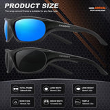 Polarized Sports Sunglasses for Men,TR90 Unbreakable Frame Sunglasses for Fishing Driving Cycling UV400 Protection