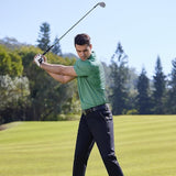 Mens Golf Shirt Moisture Wicking Dry Fit Performance Sport Short Sleeve Striped Golf Polo Shirts for Men