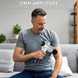 RAEMAO Massage Gun, Handheld Electric Deep Tissue Muscle Massager for Athletes for Pain Relief Attaching 8 Replacement Heads, Percussion Massager with 10 Speeds, Father's Day Gifts, Silver