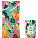 Dock & Bay Beach Towel - Quick Dry, Sand Free - Compact, Lightweight - 100% Recycled - Includes Bag - Wild Things - Large (160x90cm, 63x35)