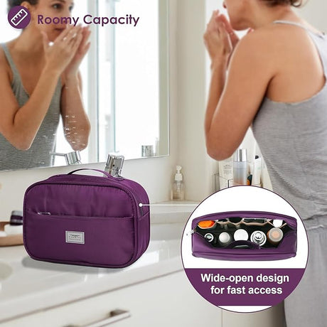 FIORETTO Womens Gym Tote Duffle Bag with Toiletry Bag, Sports Duffel Overnight Hospital Workout Carry on Bag for Girls with Wet Pocket & Shoe Compartment, Ideal for Travel, Swimming, Dance Purple