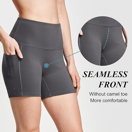 baleaf Women's 8"/ 5"/ 3" Biker Shorts High Waist Yoga Workout Gym Running Volleyball Spandex Shorts with Pockets