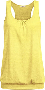 Miusey Womens Sleeveless Round Neck Loose Fit Racerback Yoga Tank Top