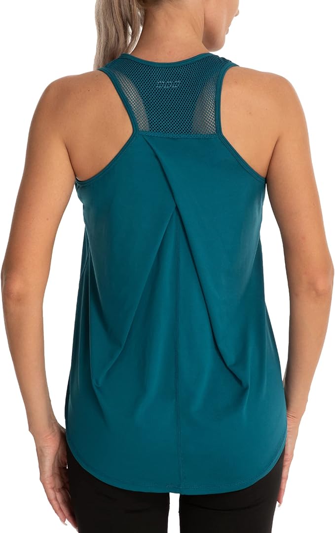 Aeuui Womens Workout Tops for Women Racerback Tank Tops Mesh Yoga Shirts Athletic Running Tank Tops Sleeveless Gym Clothes