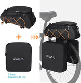 MOSISO Bike Rack Bag with 2 Removable Panniers, Waterproof Bike Trunk Cooler Storage Handbag Insulated Bicycle Rear Seat Pouch, Bicycle Storage Saddle Shoulder Bag Cycling Luggage Pouch, Black