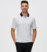 Esabel.C Jacquard Golf Shirts for Men Moisture Wicking Short Sleeve Performance Dry Fit Active Mens Polo Shirts
