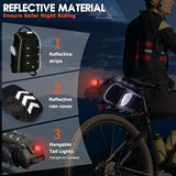RAINSMORE Bike Bags for Bicycle Rear Rack 15L Waterproof Bike Ebike Trunk Pannier Saddle Bag with Rain Cover Bike Accessories Backpack Shoulder Bag for Commuter Travel Outdoor, Green
