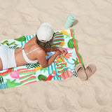 Dock & Bay Beach Towel - Quick Dry, Sand Free - Compact, Lightweight - 100% Recycled - Includes Bag - Tropicana Treat - Extra Large (200x90cm, 78x35)