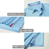 Men's Golf Polo Shirts Short Sleeve Striped Performance Moisture Wicking Dry Fit Golf Shirts for Men
