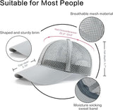 VOBOOM Breathable Full Mesh Baseball Cap for Men, Women, Lightweight Trucker Hats Outdoor Sports Wear